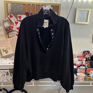 Aerie Charcoal Snap Pullover